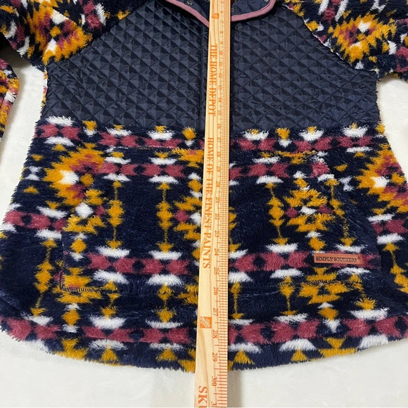 SIMPLY SOUTHERN Womens Aztec Fleece/Quilted Pullover Large - Picture 10 of 10